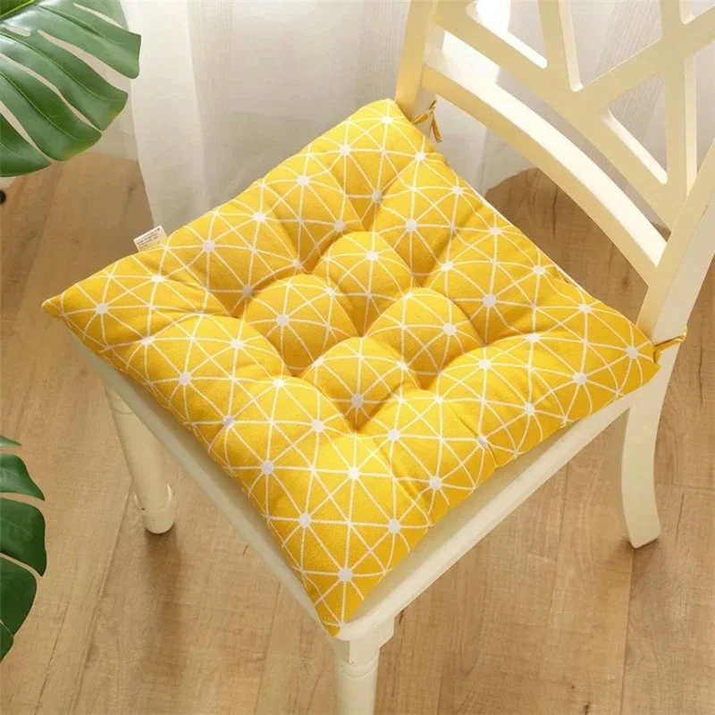 Galette de Chaise 50x50 Imprimé jaune