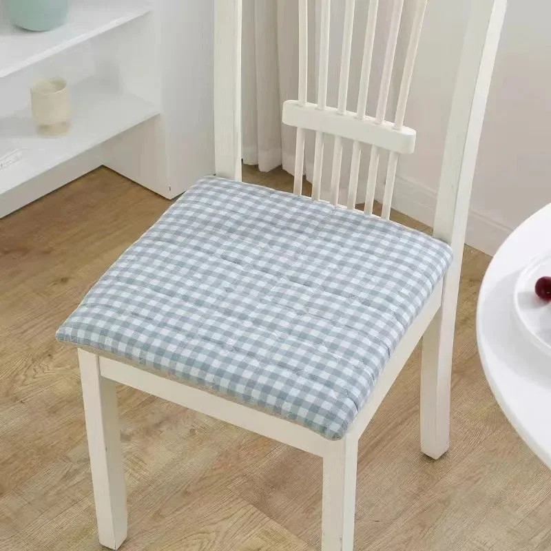 Galette de Chaise 50x50 Vichy bleu