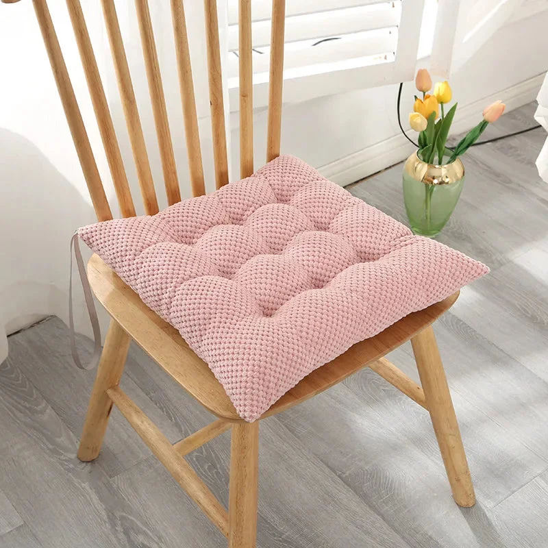 Galette de Chaise Rose texturée