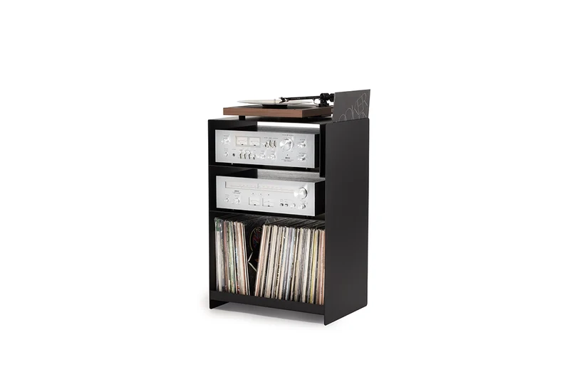 Console Vinyles Acier - Noir