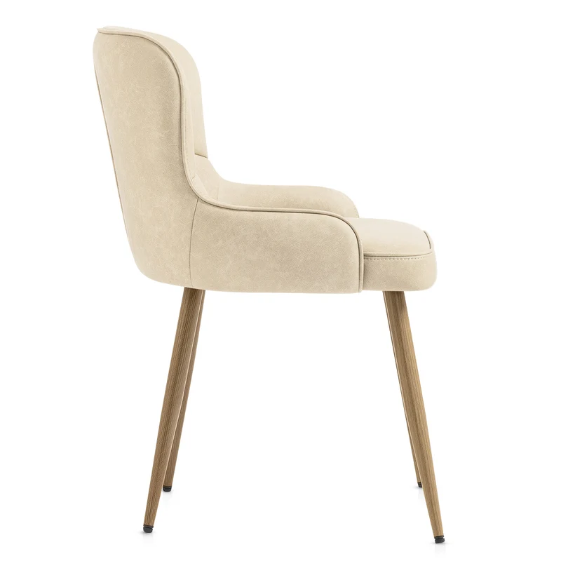 Chaise Métal Faux Cuir - Tropea Crème