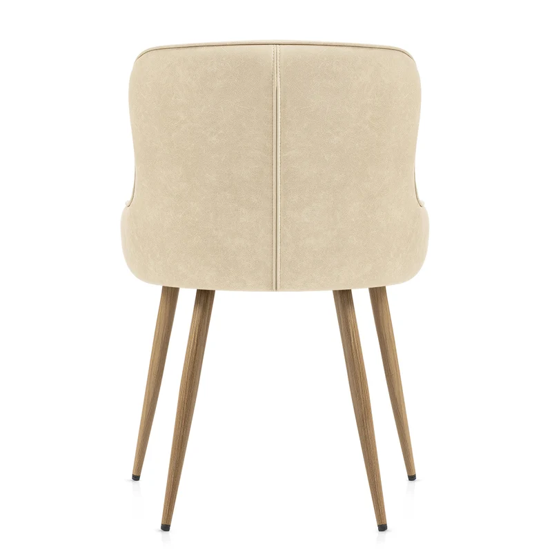 Chaise Métal Faux Cuir - Tropea Crème