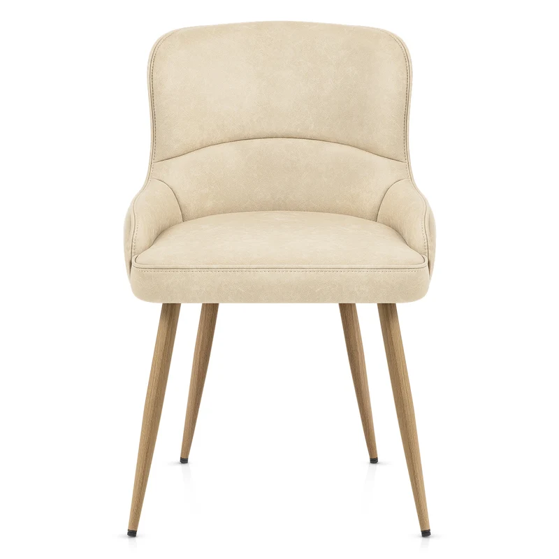 Chaise Métal Faux Cuir - Tropea Crème