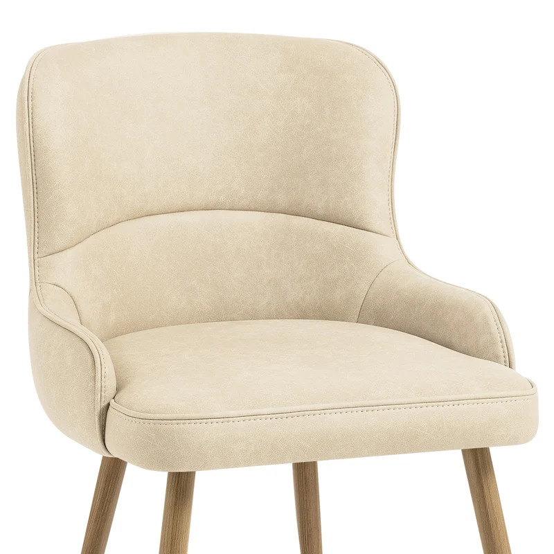 Chaise Métal Faux Cuir - Tropea Crème
