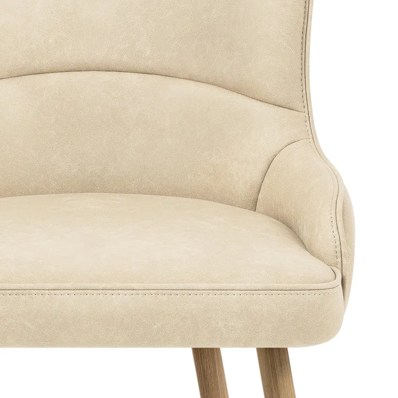 Chaise Métal Faux Cuir - Tropea Crème