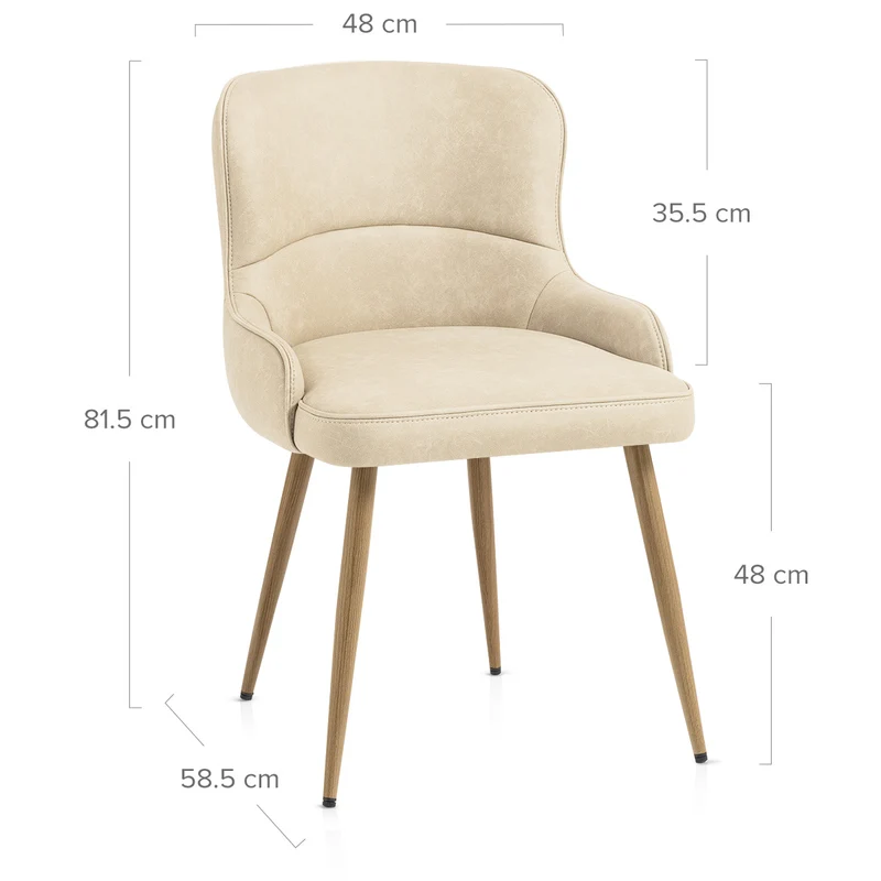 Chaise Métal Faux Cuir - Tropea Crème