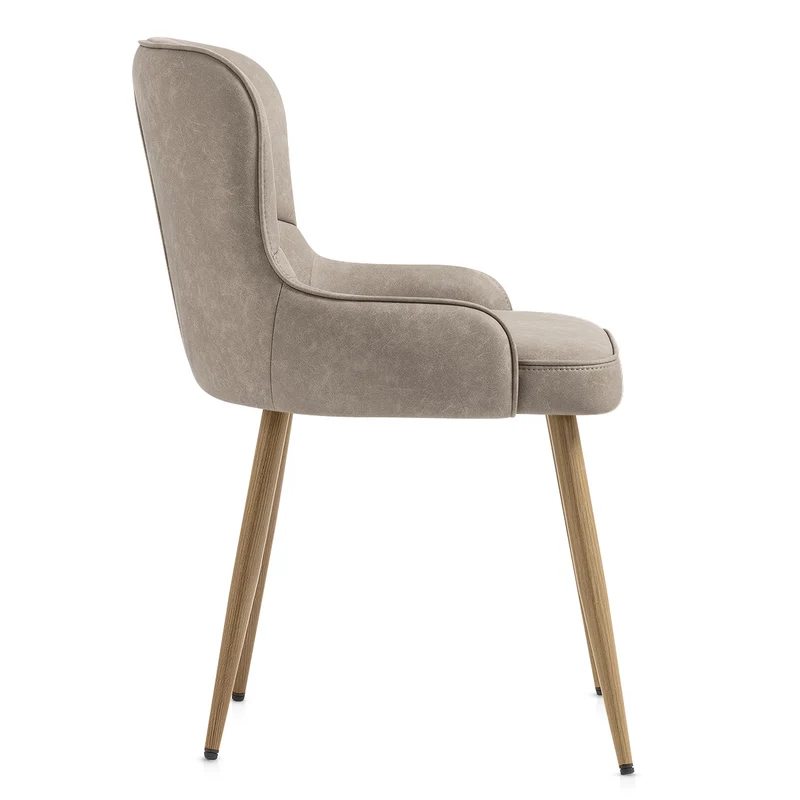 Chaise Métal Faux Cuir - Tropea Gris