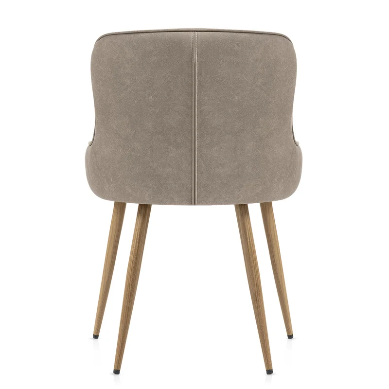 Chaise Métal Faux Cuir - Tropea Gris