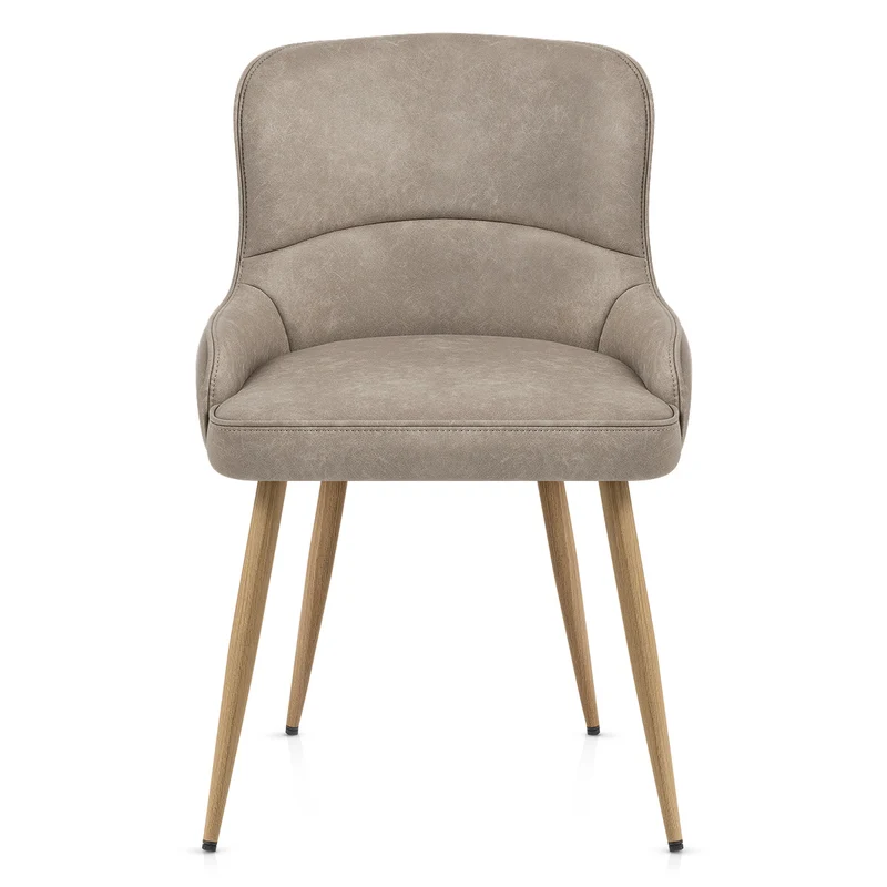 Chaise Métal Faux Cuir - Tropea Gris