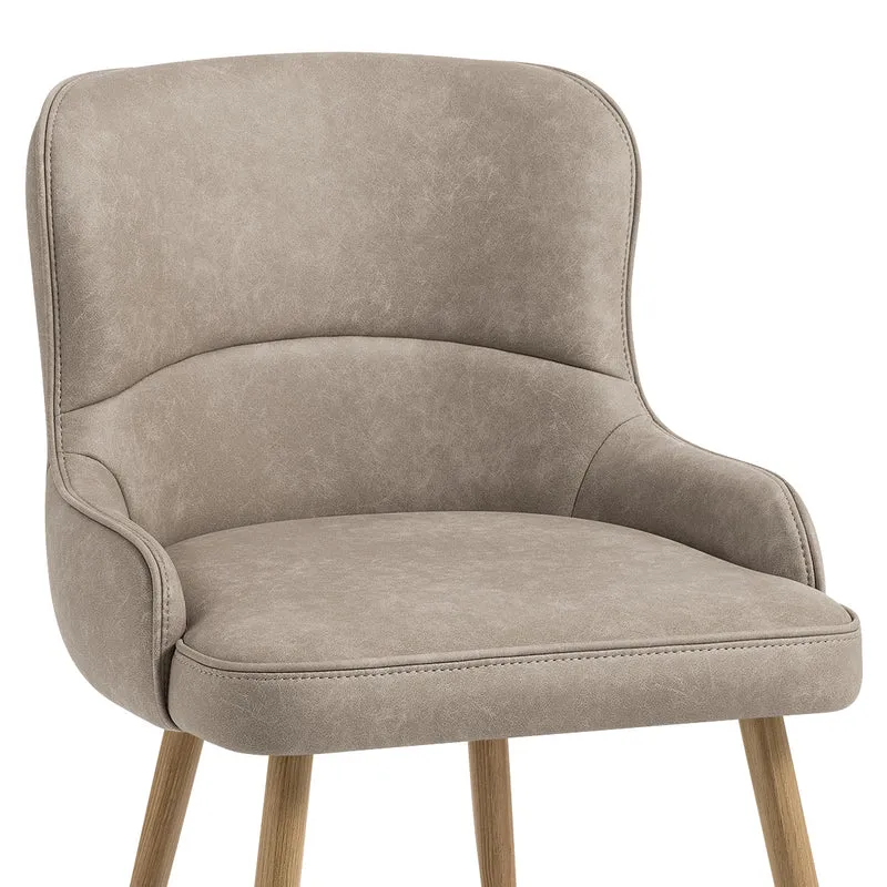 Chaise Métal Faux Cuir - Tropea Gris