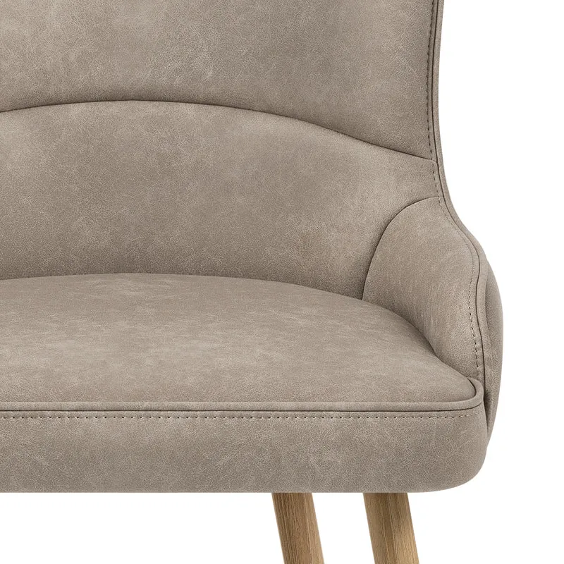 Chaise Métal Faux Cuir - Tropea Gris