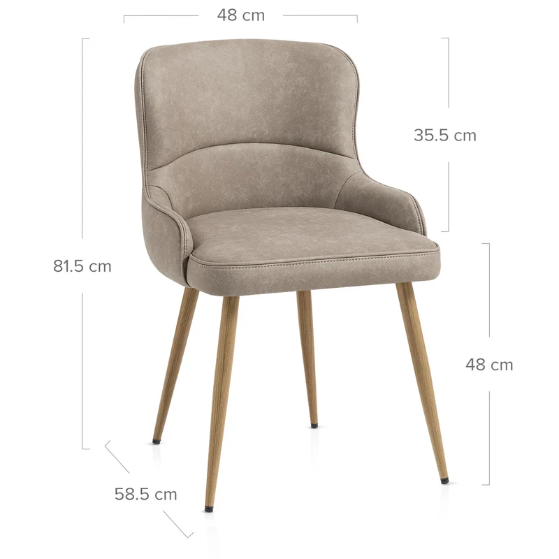 Chaise Métal Faux Cuir - Tropea Gris