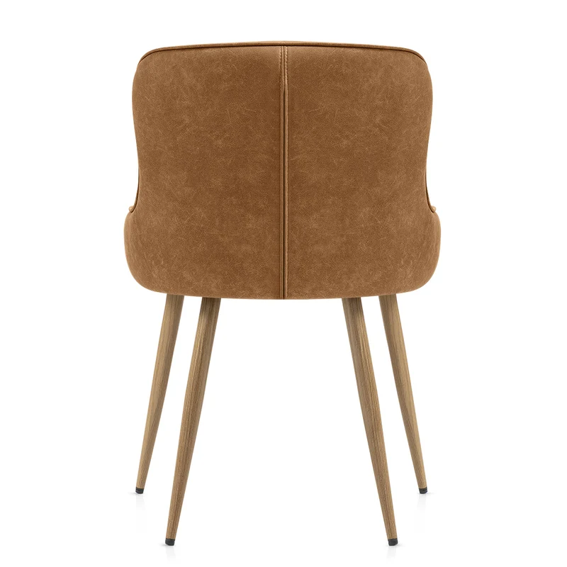 Chaise Métal Faux Cuir - Tropea Marron