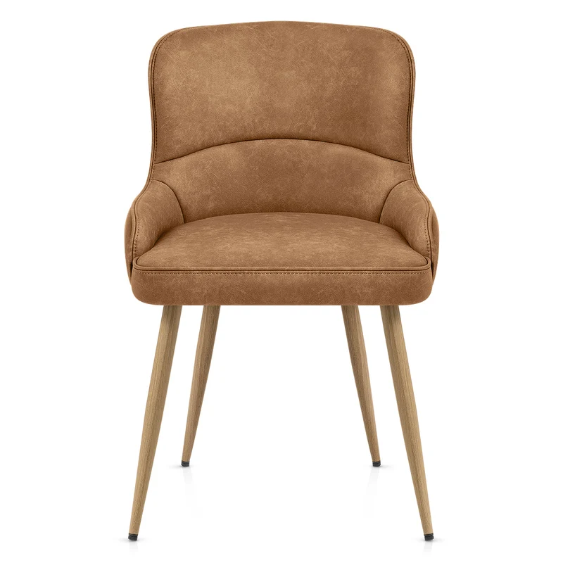Chaise Métal Faux Cuir - Tropea Marron