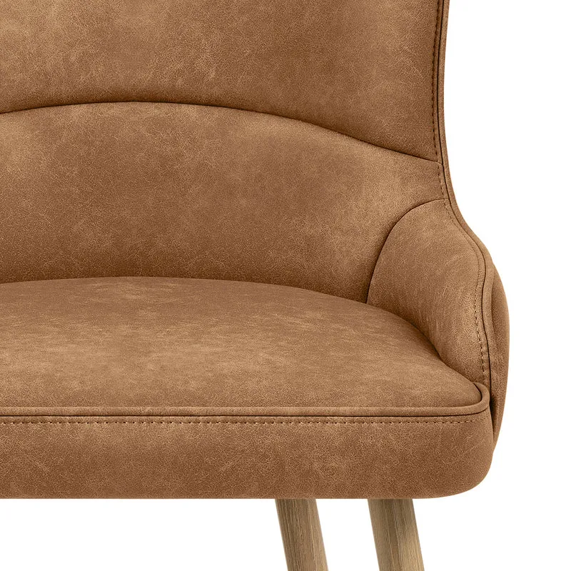Chaise Métal Faux Cuir - Tropea Marron