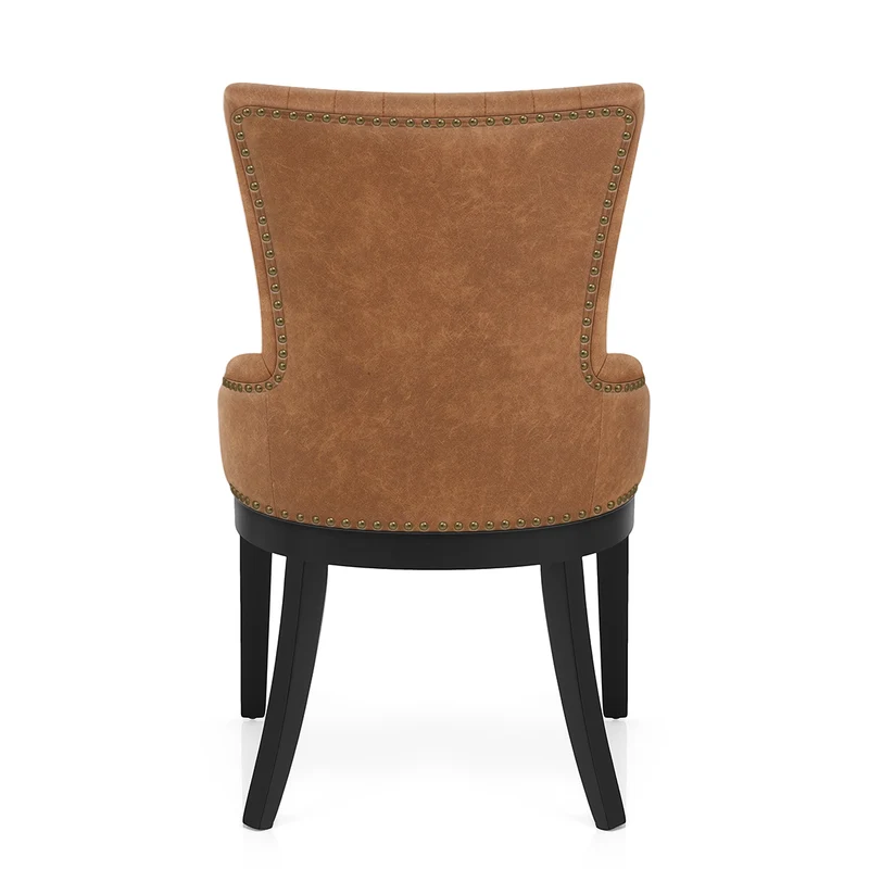 Chaise Bois Faux Cuir - Chiltern Marron