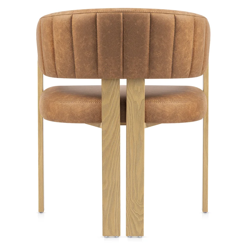 Chaise Métal Faux Cuir - Polo Marron