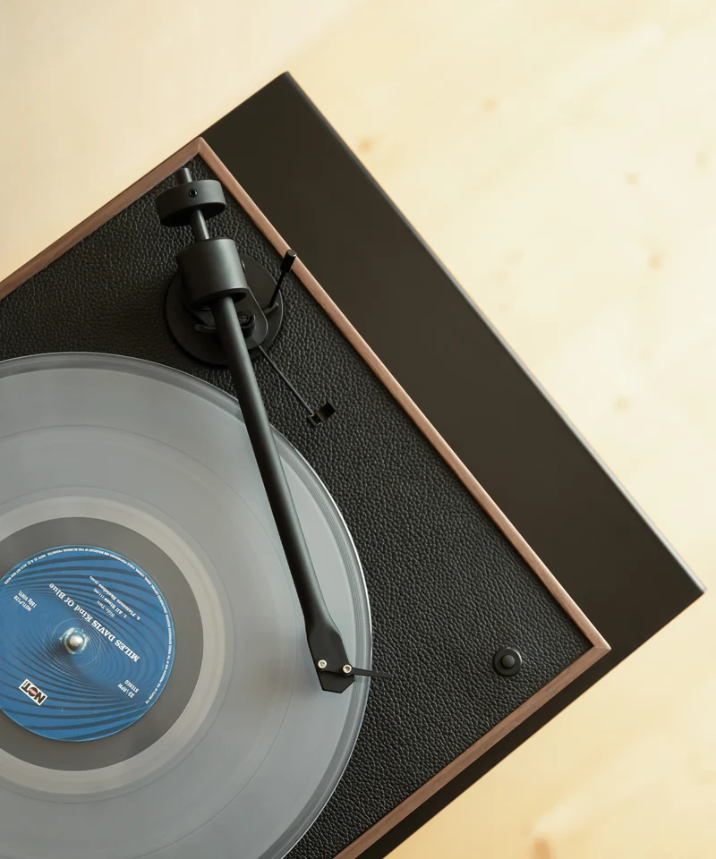 La Console Vinyles Basse - Noir & Noyer - Loia