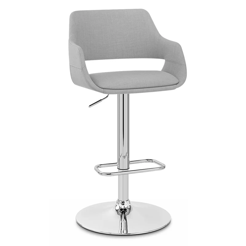 Chaise de bar Chrome Tissu - Nuevo Gris