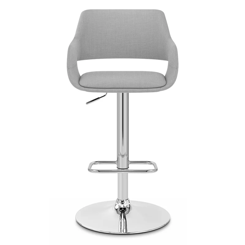 Chaise de bar Chrome Tissu - Nuevo Gris