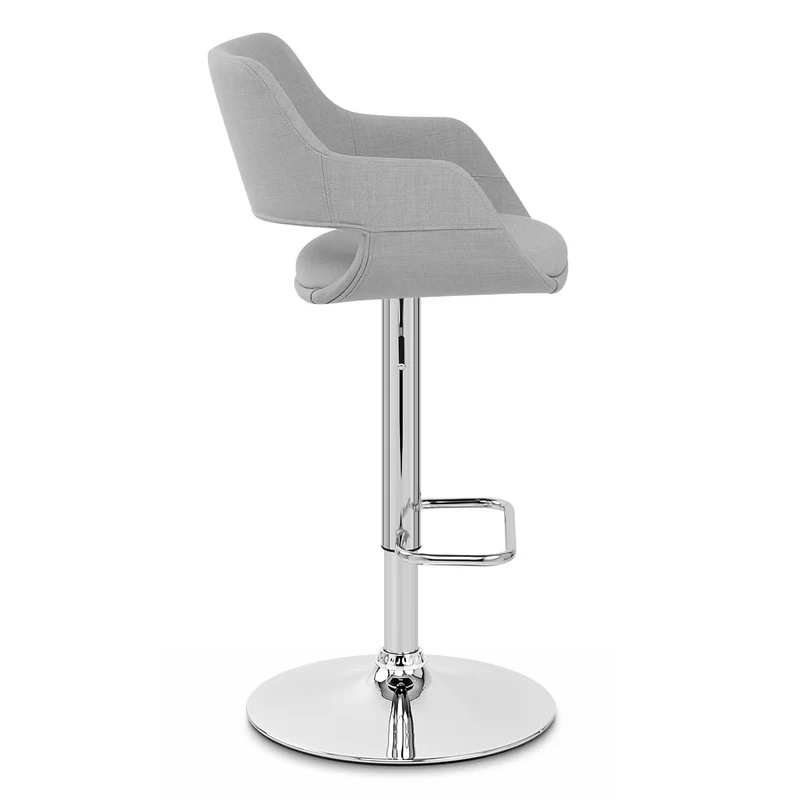Chaise de bar Chrome Tissu - Nuevo Gris