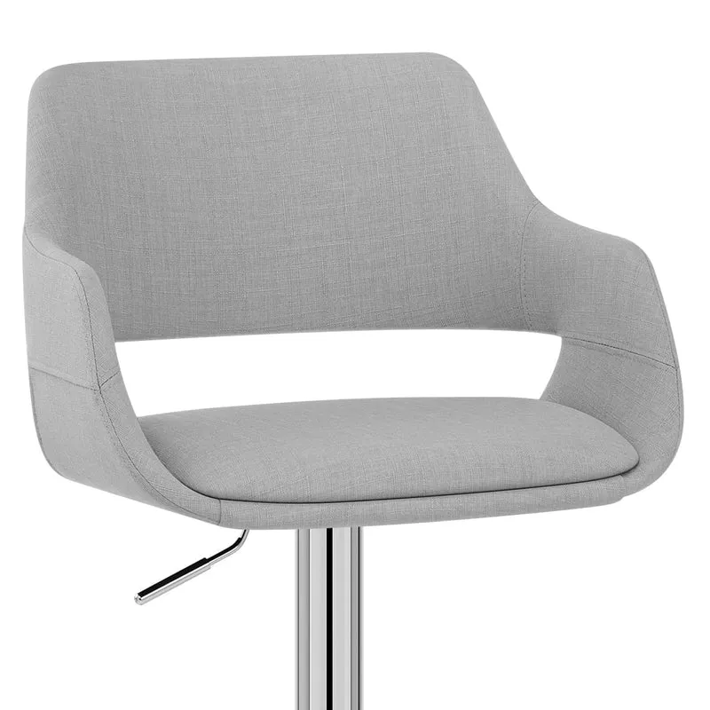 Chaise de bar Chrome Tissu - Nuevo Gris