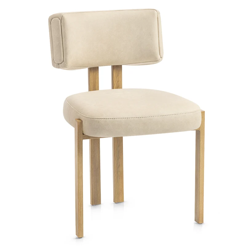 Chaise Métal Faux Cuir - Mira Crème