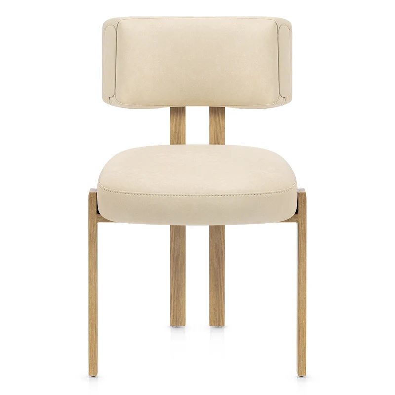 Chaise Métal Faux Cuir - Mira Crème
