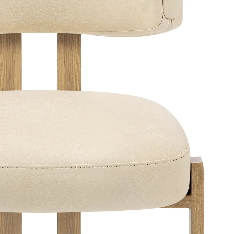 Chaise Métal Faux Cuir - Mira Crème