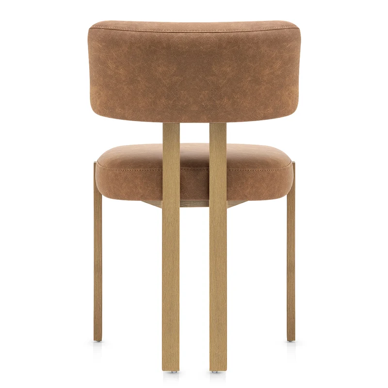 Chaise Métal Faux Cuir - Mira Marron