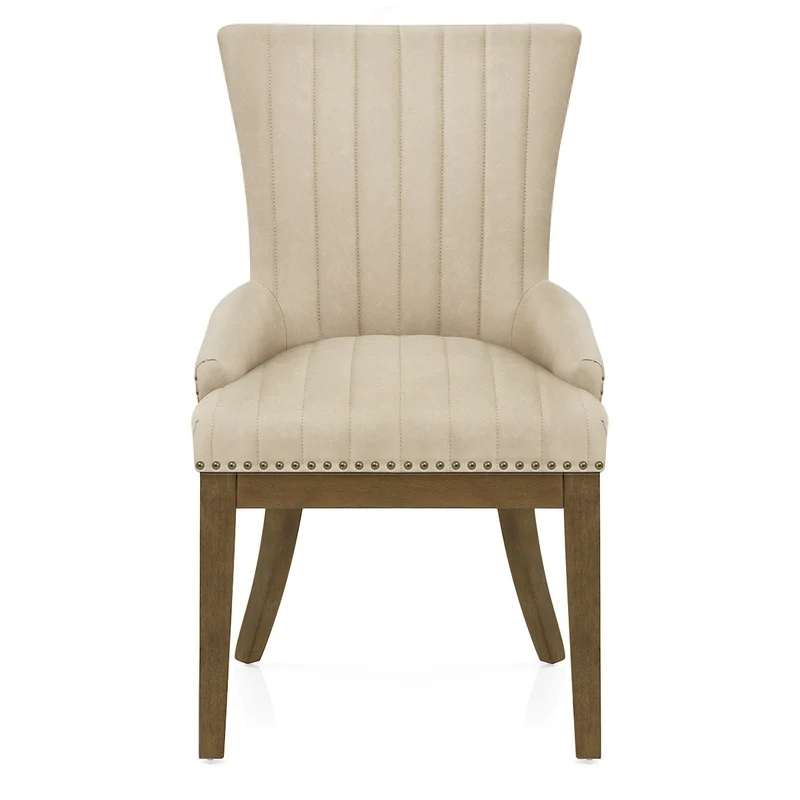 Chaise Bois Faux Cuir - Chiltern Crème