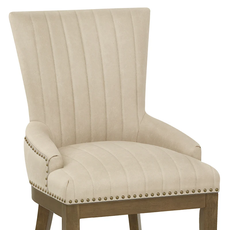 Chaise Bois Faux Cuir - Chiltern Crème