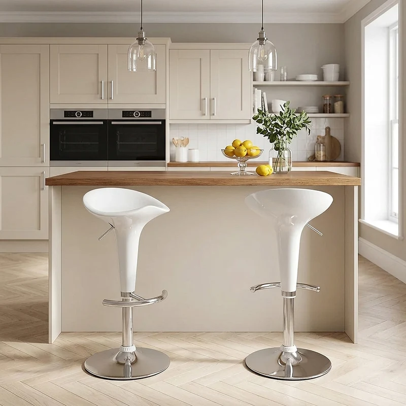 Chaise de Bar ABS Chrome - Gloss Coco Blanc