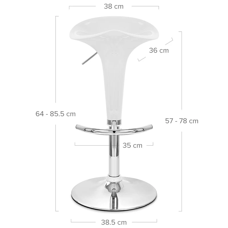Chaise de Bar ABS Chrome - Gloss Coco Blanc
