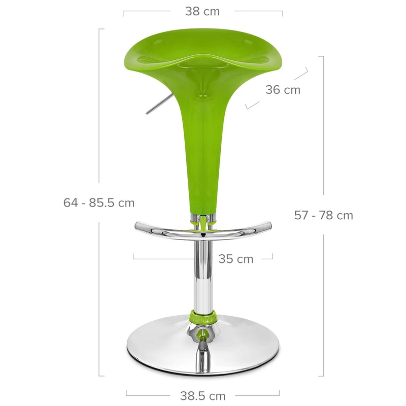 Chaise de Bar ABS Chrome - Gloss Coco Vert