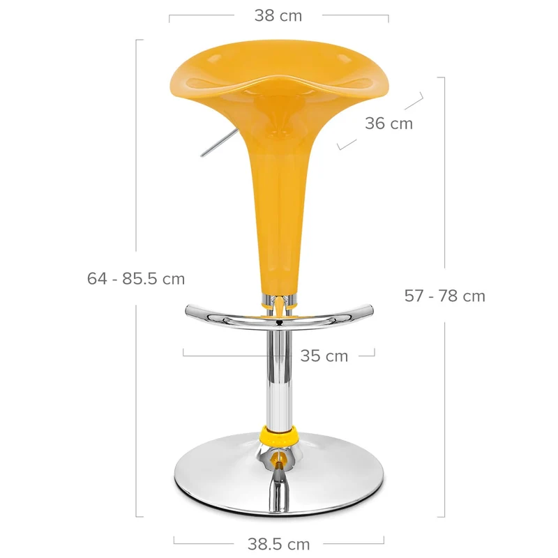 Chaise de Bar ABS Chrome - Gloss Coco Jaune