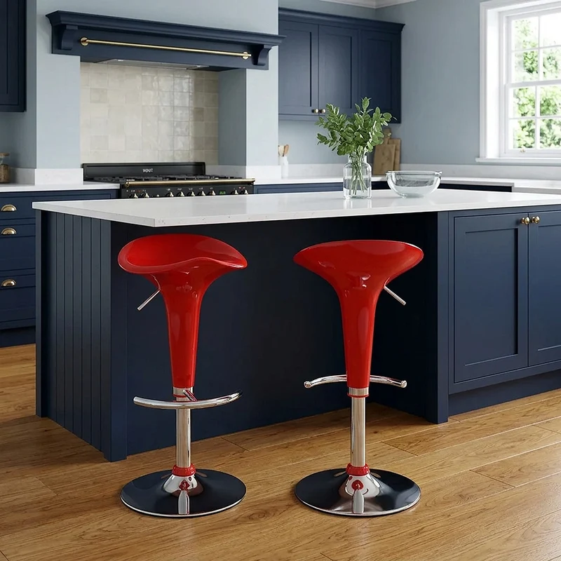 Chaise de Bar ABS Chrome - Gloss Coco Rouge