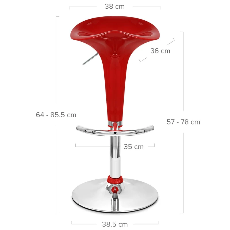 Chaise de Bar ABS Chrome - Gloss Coco Rouge