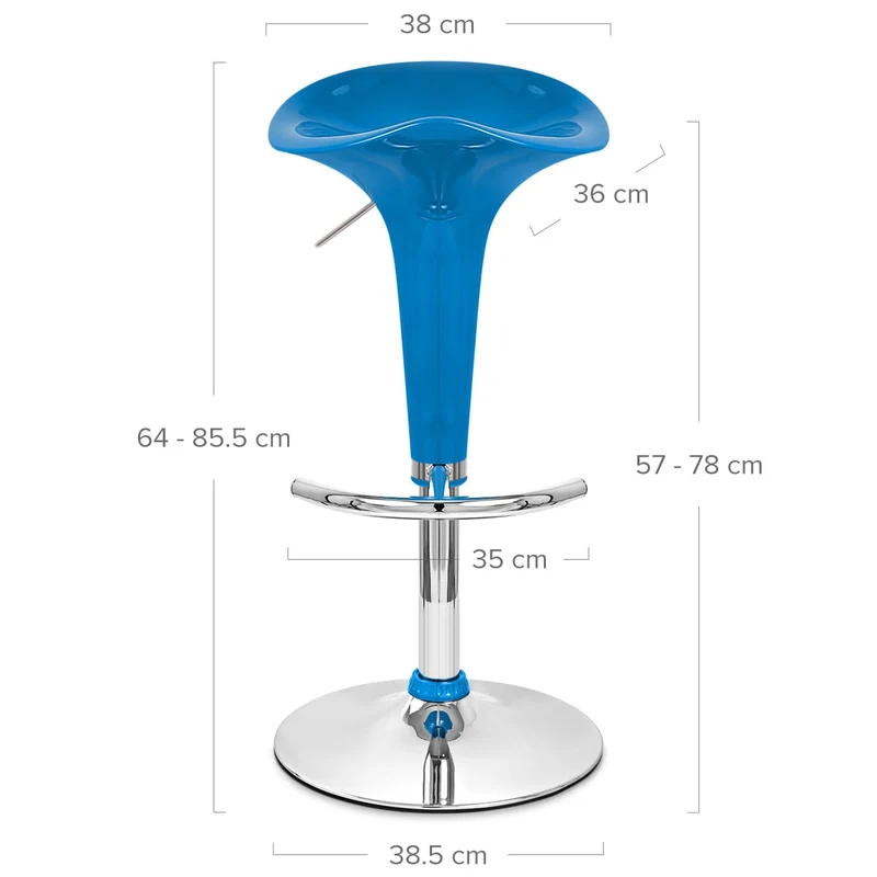 Chaise de Bar ABS Chrome - Gloss Coco Bleu
