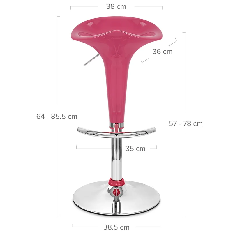 Chaise de Bar ABS Chrome - Gloss Coco Rose