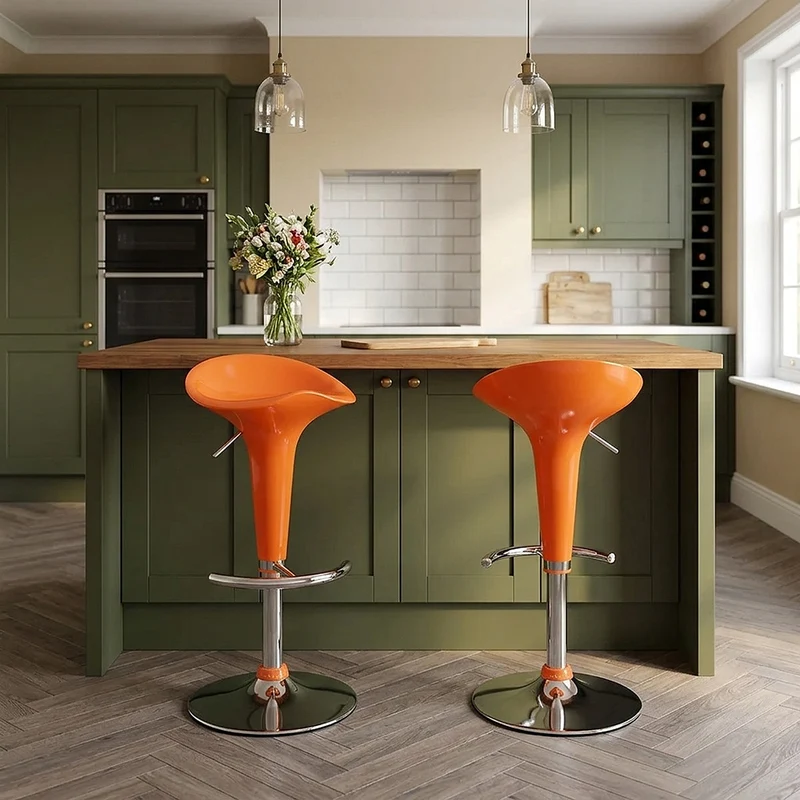 Chaise de Bar ABS Chrome - Gloss Coco Orange