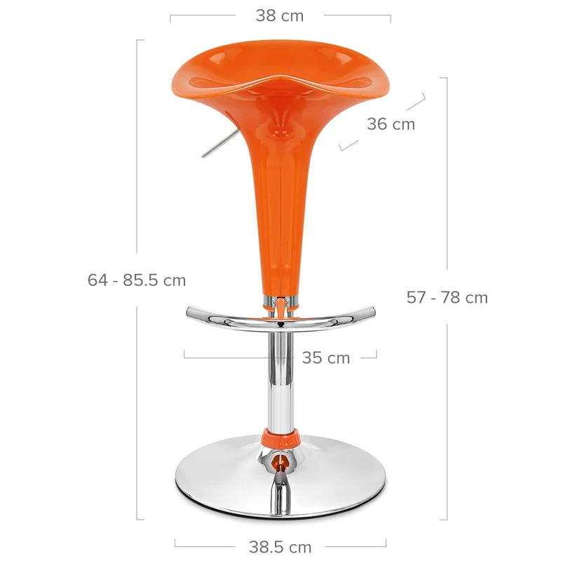 Chaise de Bar ABS Chrome - Gloss Coco Orange