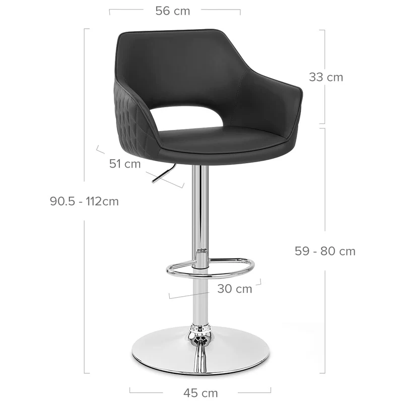 Tabouret Faux Cuir - Dune Noir