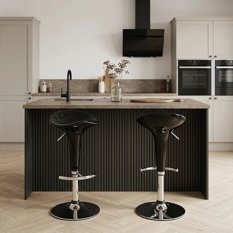 Chaise de Bar ABS Chrome - Gloss Coco Noir