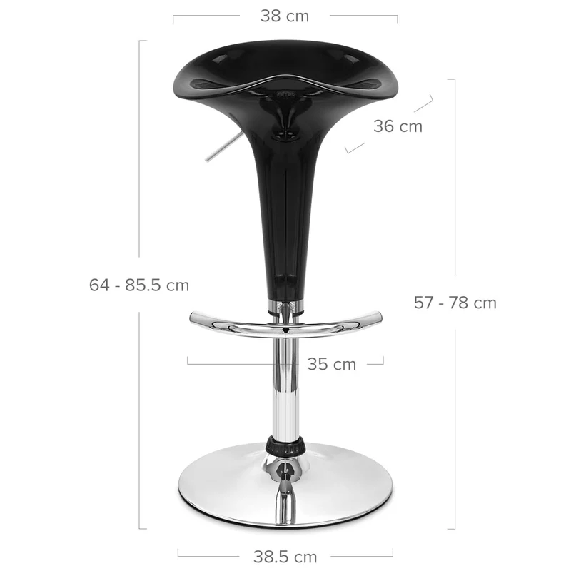 Chaise de Bar ABS Chrome - Gloss Coco Noir