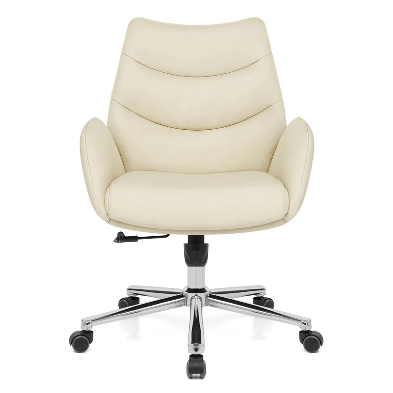 Chaise de Bureau Cuir Éco - Seville Crème