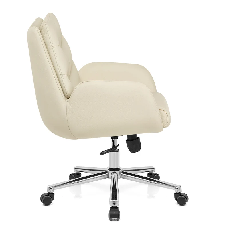 Chaise de Bureau Cuir Éco - Seville Crème