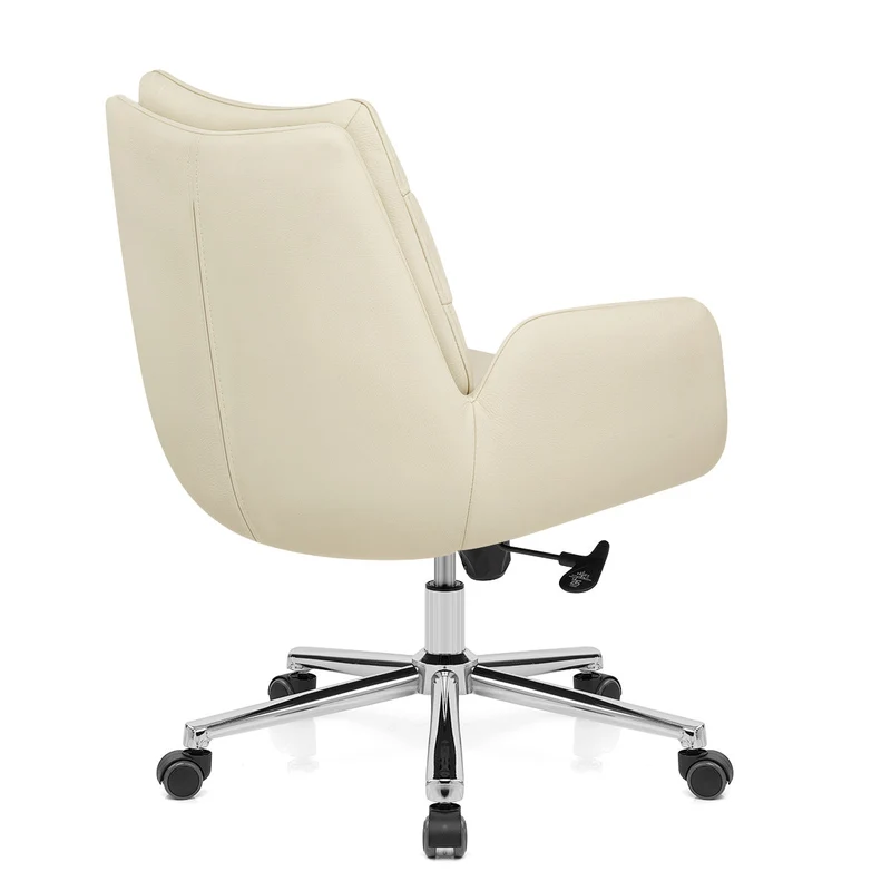 Chaise de Bureau Cuir Éco - Seville Crème