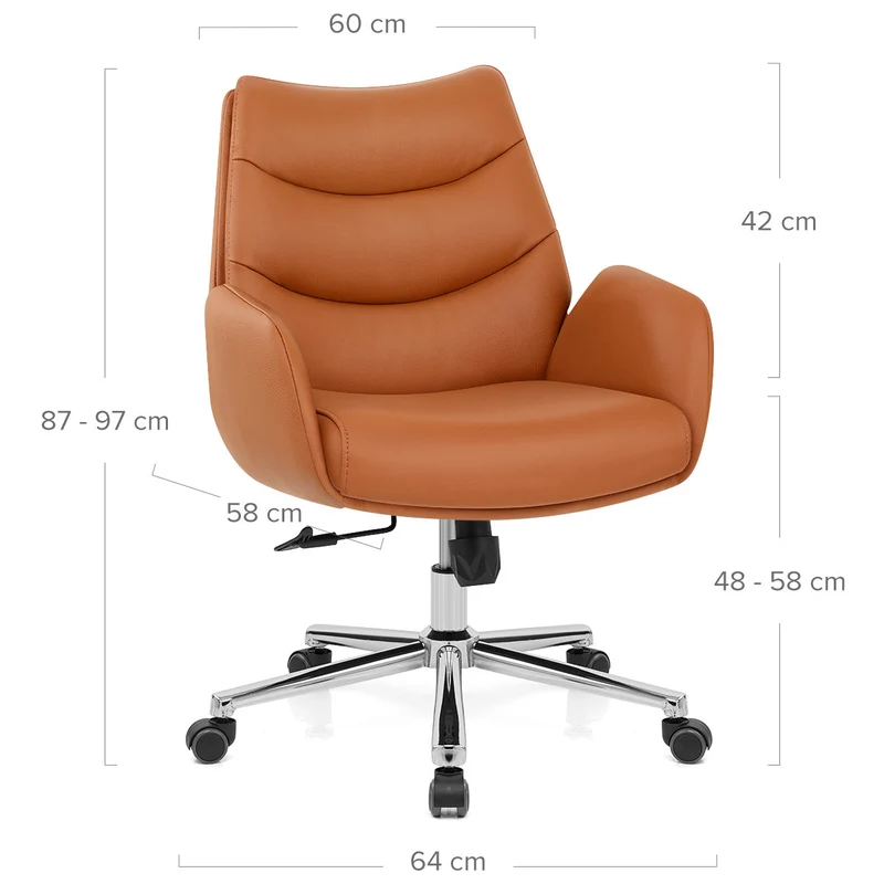 Chaise de Bureau Cuir Éco - Seville Marron