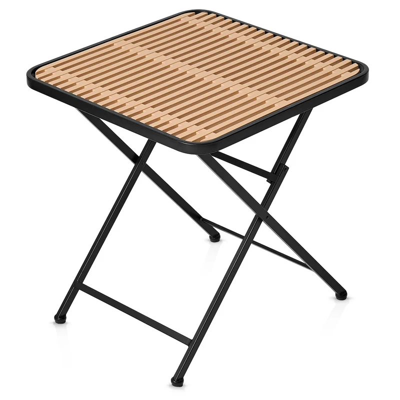 Table de Jardin Pliante Résine Métal - Vanta Noir